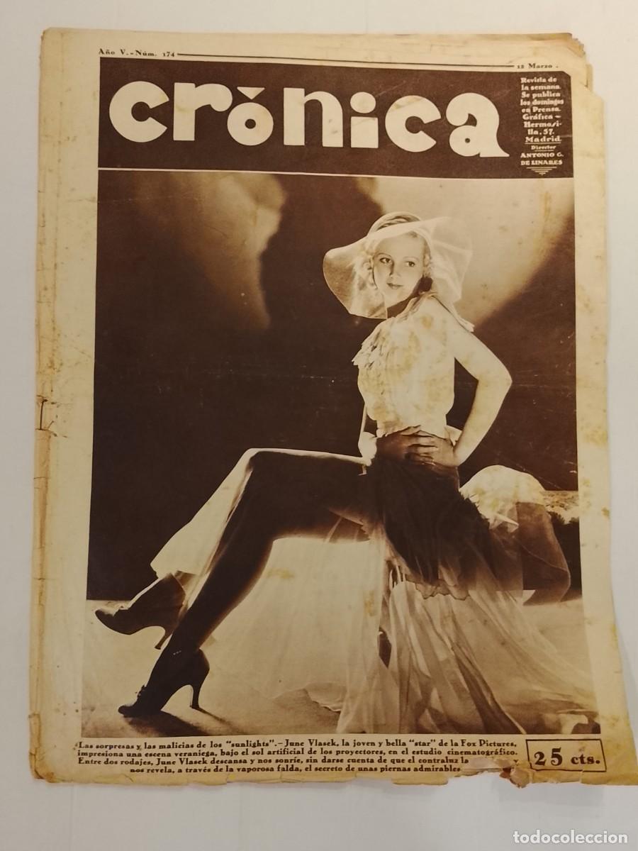 Collezionismo di Riviste e Giornali: CRONICA-A&Ntilde;O 1933-CASA DE LA REPUBLICA-TRAFICO COMERCIAL SEVILLA-BARCELONA-BILBAO-FUTBOL ETC