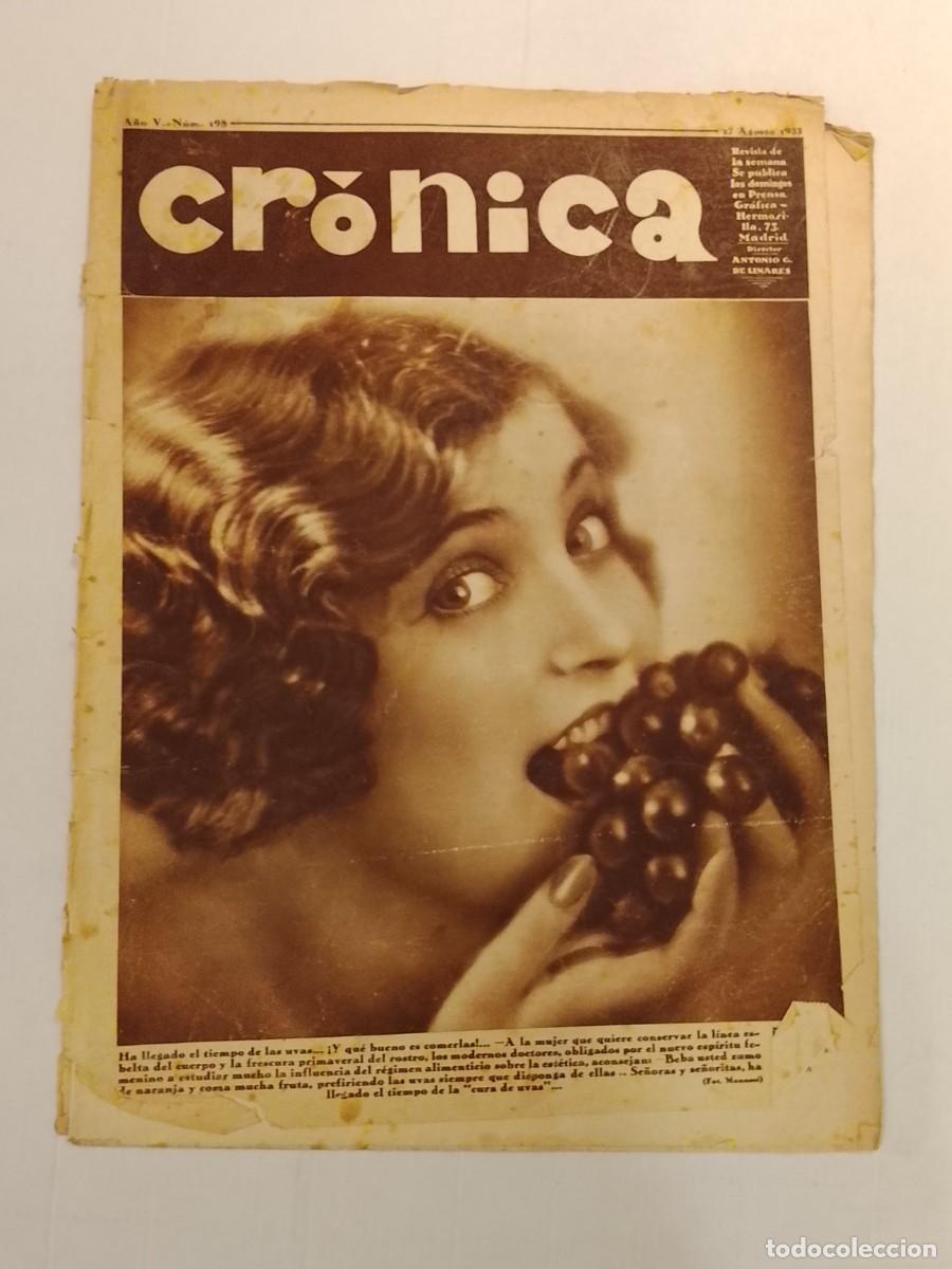Coleccionismo de revistas y peri&oacute;dicos: CRONICA-A&Ntilde;O 1933-INVASION ANDORRA-ROOSEVELT HIJO EN SEVILLA-CRISIS MADRID FUTBOL-ZAMORA-ESGRIMA ETC