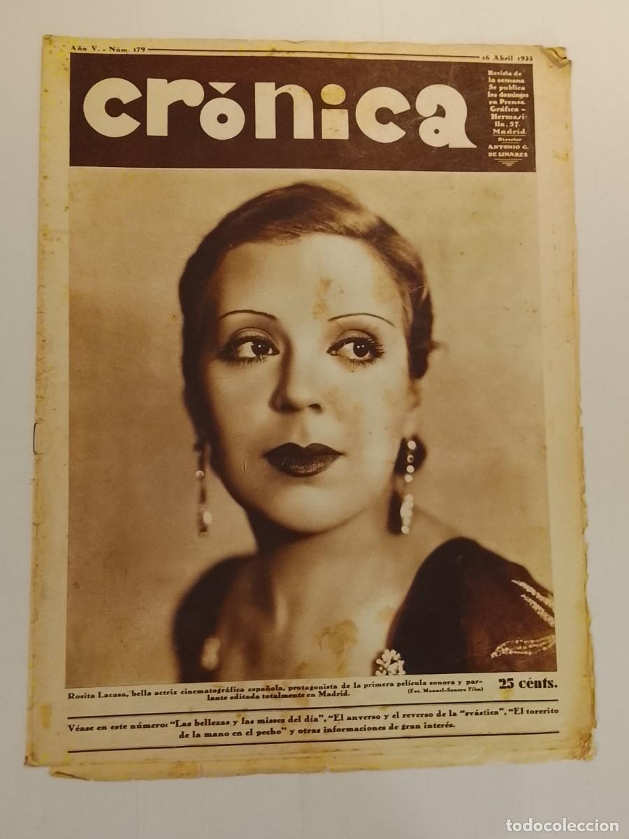 Coleccionismo de revistas y peri&oacute;dicos: CRONICA-A&Ntilde;O 1933-REPUBLICA-ALVARO DE ALBORNOZ-NAZIS HITLER EINSTEIN-LA GIRALDA-BILBAO-ONDARROA ETC