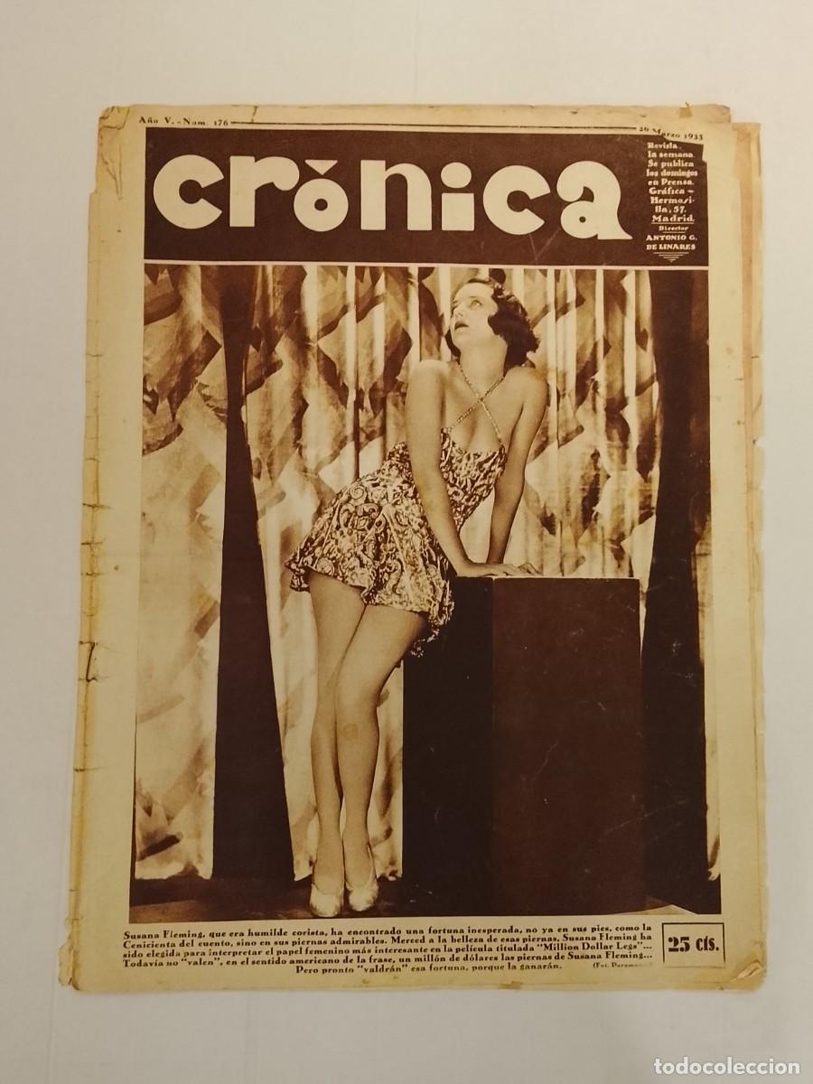Coleccionismo de revistas y peri&oacute;dicos: CRONICA-A&Ntilde;O 1933-ASESINATO TORERO RAFAELITO BIENVENIDA-MUJERES TAXI PROSTITUCION?-ABANDONO NI&Ntilde;OS ETC