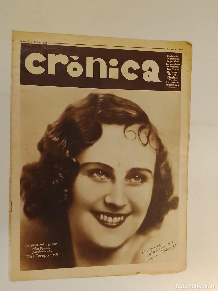 Coleccionismo de revistas y peri&oacute;dicos: CRONICA-A&Ntilde;O 1933-SPORTING VS MADRID FUTBOL-CORRIDA DE TOROS-MISS MECANOGRAFIA ETC