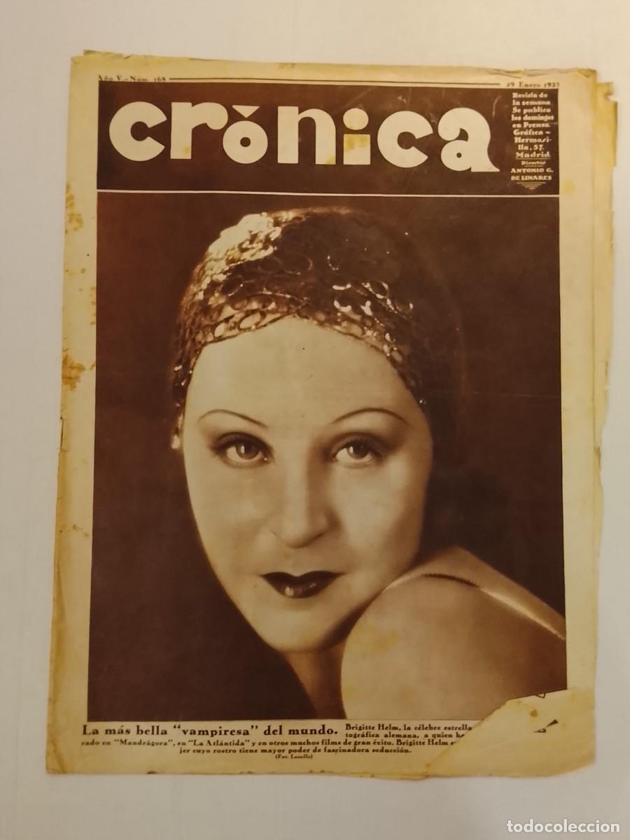 Coleccionismo de revistas y peri&oacute;dicos: CRONICA-A&Ntilde;O 1933-TRAGEDIA CAMPO ANDALUCIA-ESCUELAS GUADARRAMA-RCD ESPANYOL MADRID-RICARDO ZAMORA ETC