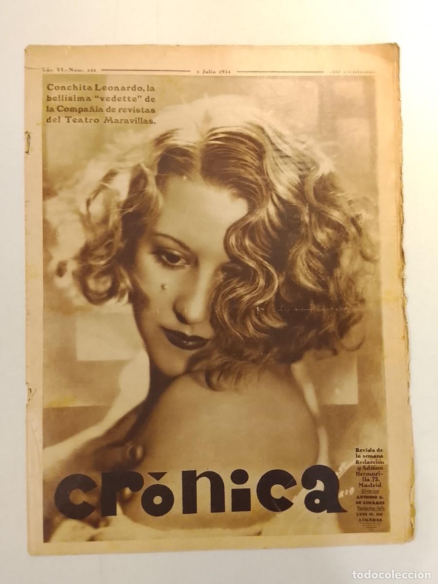 Coleccionismo de revistas y peri&oacute;dicos: CRONICA-A&Ntilde;O 1934-ATENEO FEMENINO-CONCEPCION ARENAL MONUMENTO MADRID-HIPODROMO ARANJUEZ ETC