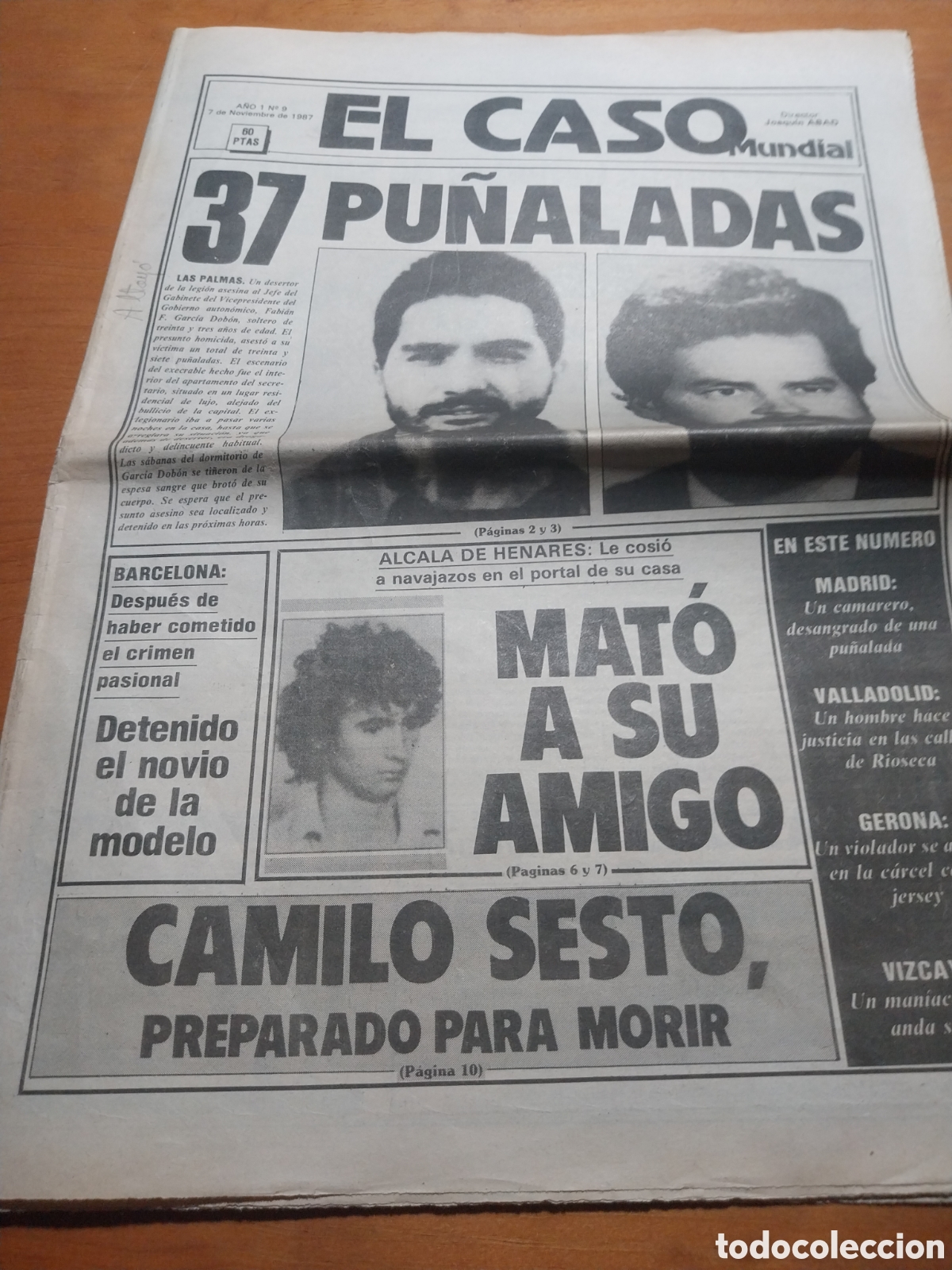 Coleccionismo de revistas y peri&oacute;dicos: EL CASO 1987 .CAMILO SESTO PREPARADO PARA MORIR