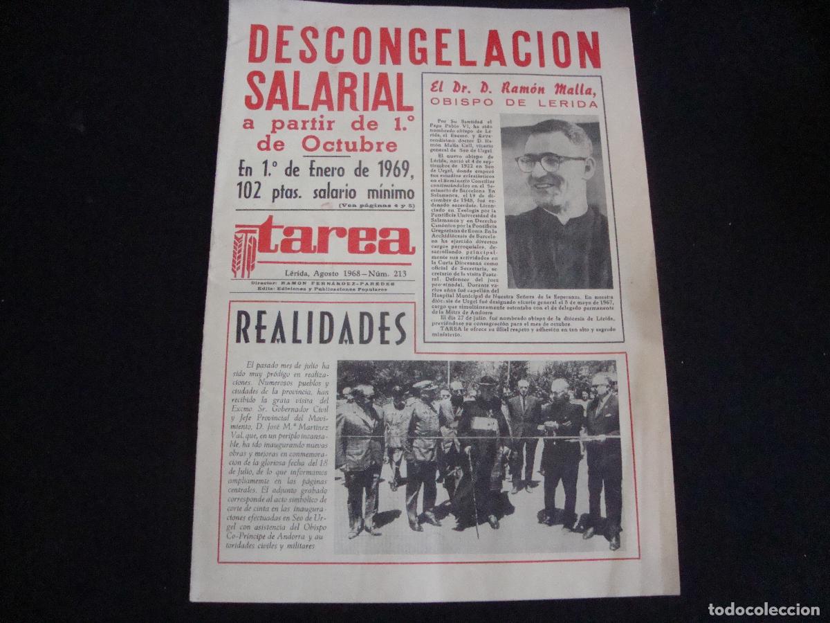 Sammeln von Zeitschriften und Zeitungen: REVISTA TAREA LERIDA N&ordm; 213 AGOSTO 1968