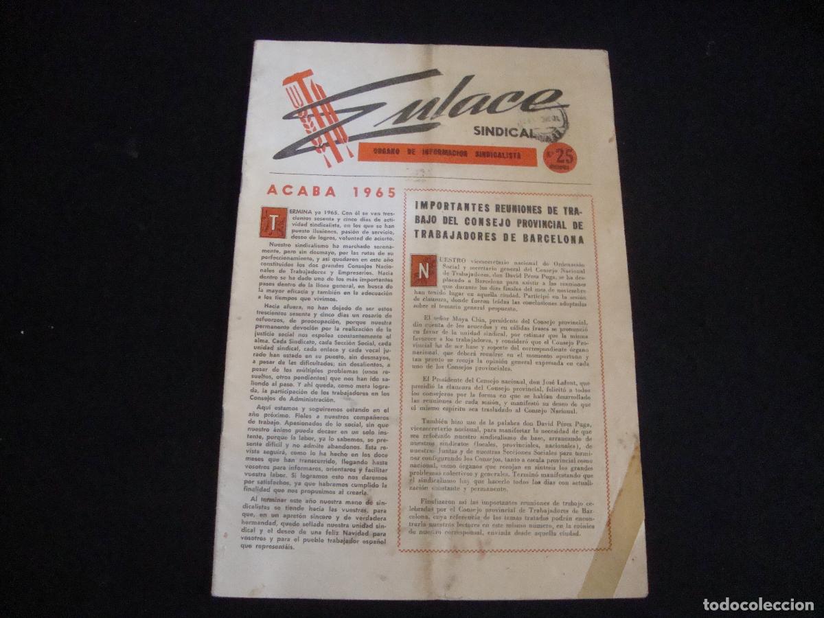 Collection Magazines and Newspapers: REVISTA ENLACE SINDICAL N&ordm; 25 DICIEMBRE 1965