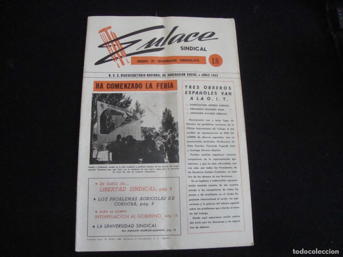 Collection Magazines and Newspapers: REVISTA ENLACE SINDICAL N&ordm; 18 JUNIO 1965