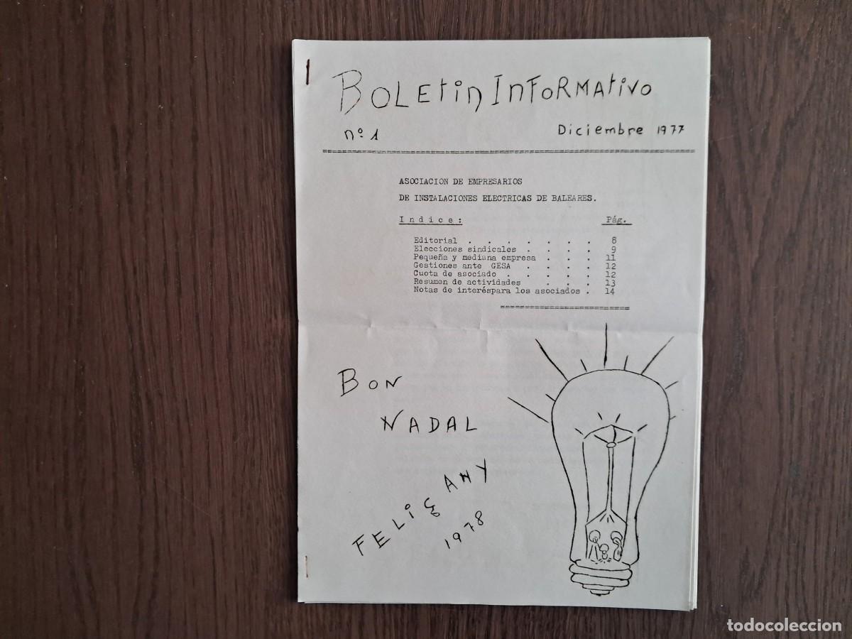 Coleccionismo de revistas y peri&oacute;dicos: bolet&iacute;n informativo n&ordm; 1. asociaci&oacute;n empresarios de instalaciones el&eacute;ctricas Baleares, a&ntilde;o 1977