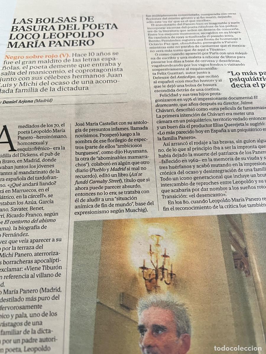 Coleccionismo de revistas y peri&oacute;dicos: Art&iacute;culo sobre LEOPOLDO MAR&Iacute;A PANERO MALDITO DE LAS LETRAS ESPA&Ntilde;OLAS POES&Iacute;A