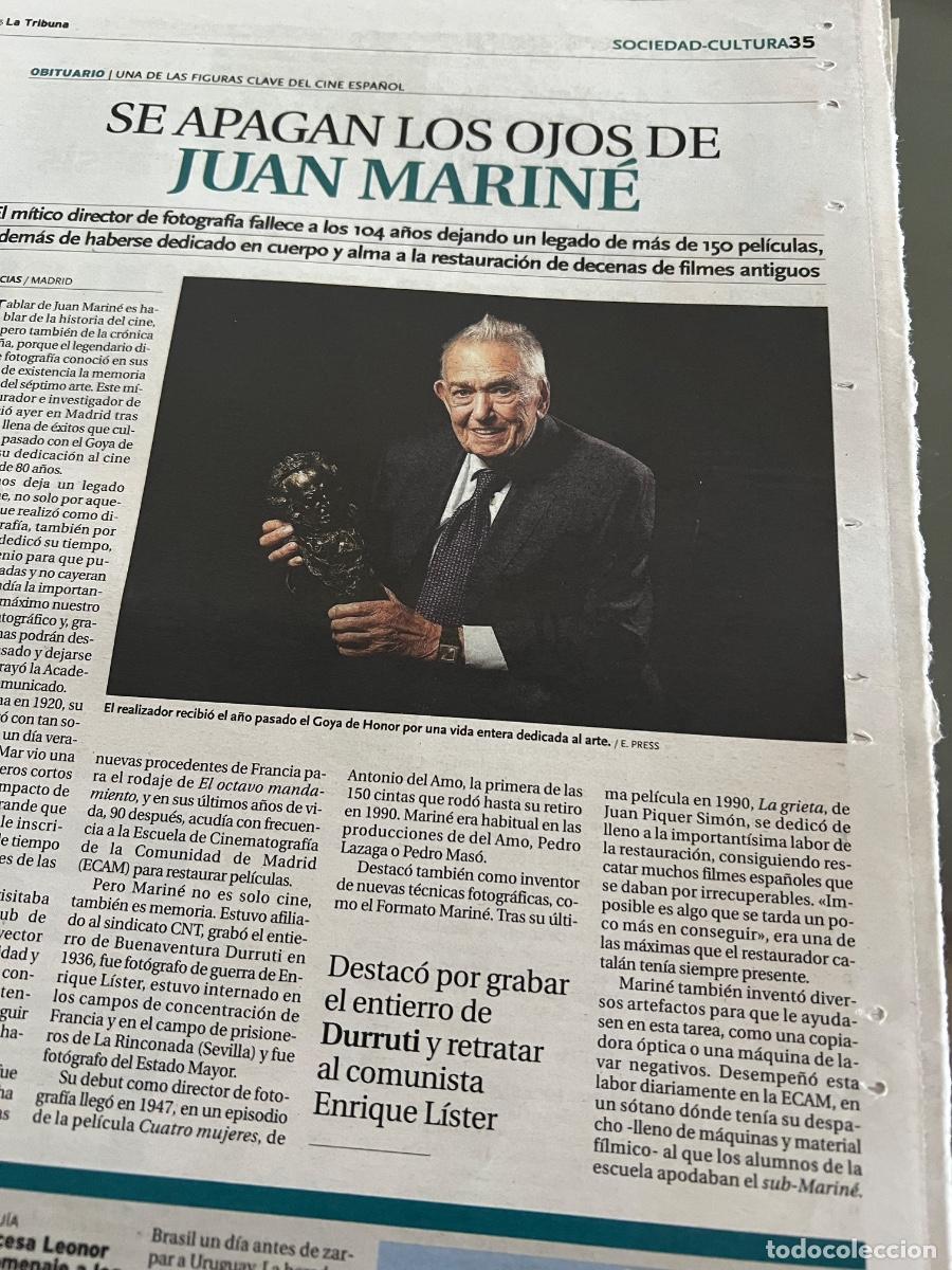 Coleccionismo de revistas y peri&oacute;dicos: Art&iacute;culo sobre JUAN MARIN&Eacute; DIRECTOR DE FOTOGRAF&Iacute;A CINE