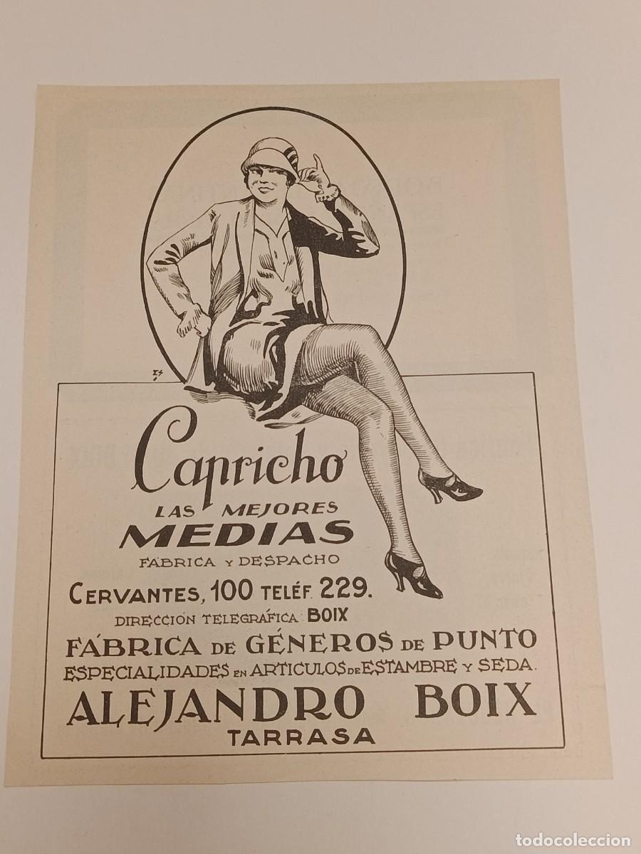 Coleccionismo de revistas y peri&oacute;dicos: Anuncio Publicitario Original c. 1925: F&aacute;brica de Punto Alejandro Boix - Tarrasa. Medias de Seda.