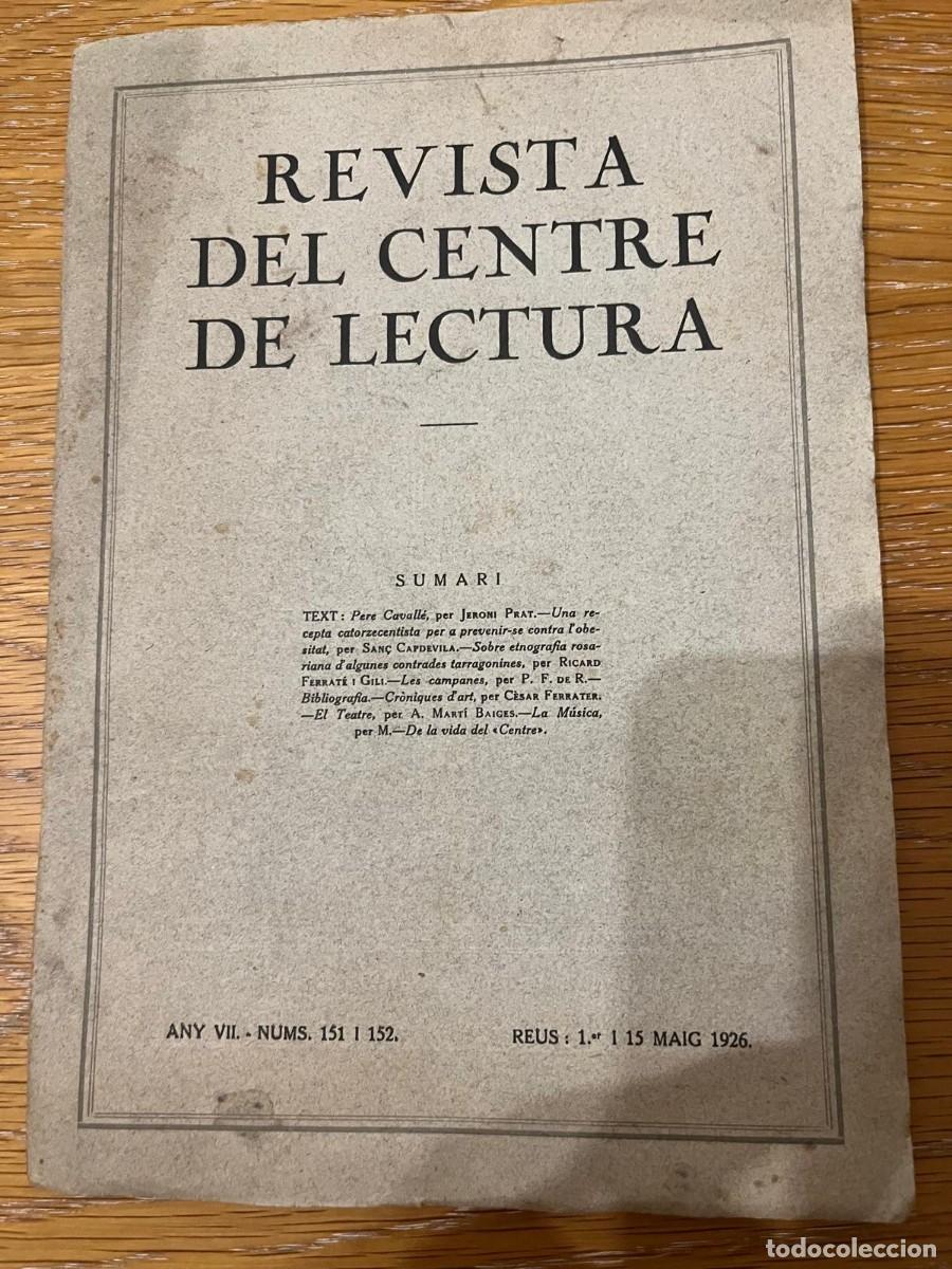 Coleccionismo de revistas y peri&oacute;dicos: Revista centre de Lectura Reus 1926 dibuix pandero cofradia Mare de Deu de Roser
