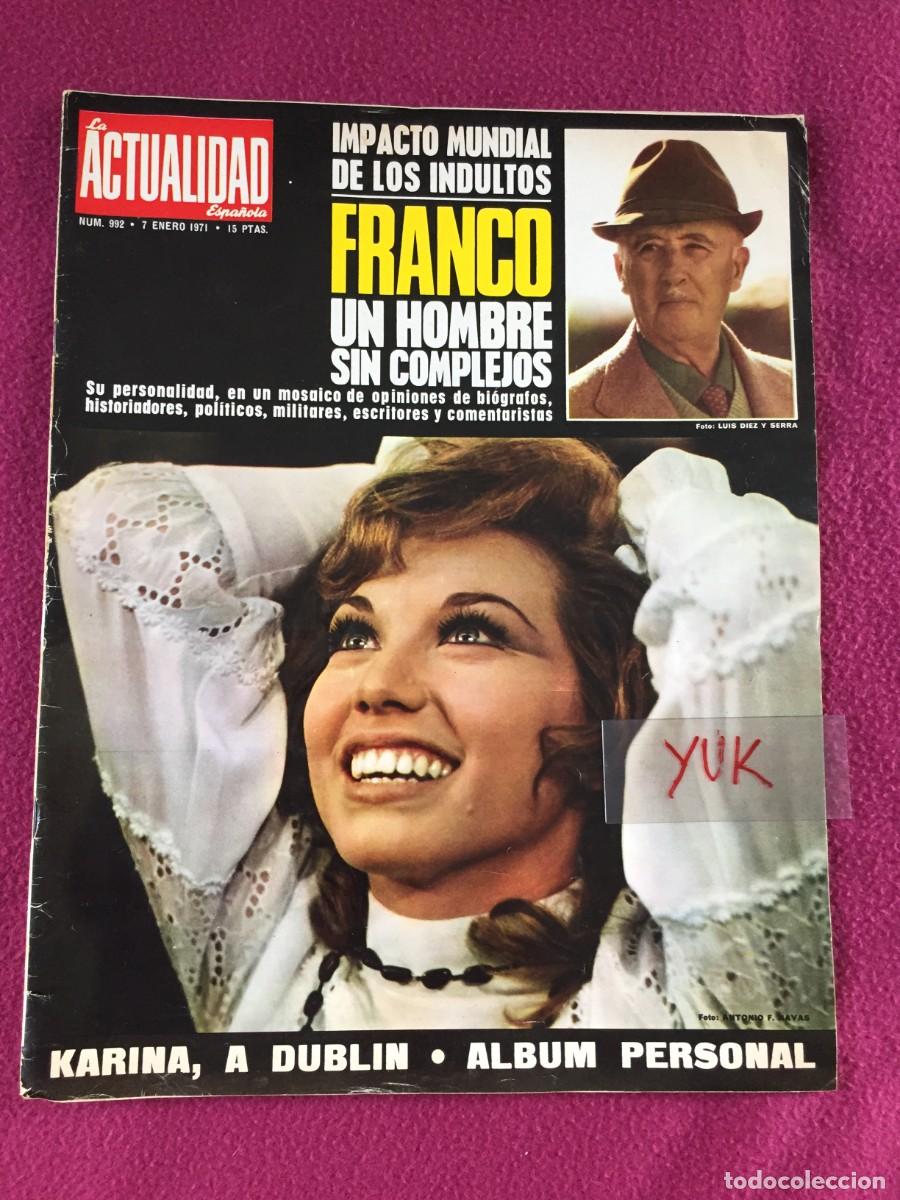 Coleccionismo de revistas y peri&oacute;dicos: LA ACTUALIDAD ESPA&Ntilde;OLA 1973 - KARINA A DUBLIN - CANZONISSIMA - Publicidad SEAT 124