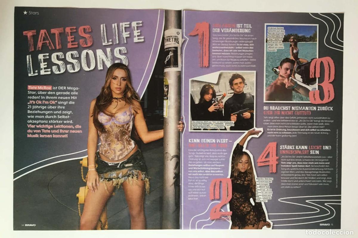 Coleccionismo de revistas y peri&oacute;dicos: Tate McRae &rdquo;Tates Life Lessons&rdquo; Original Magazine Article Clipping A3 - Bravo Magazine Germany Music