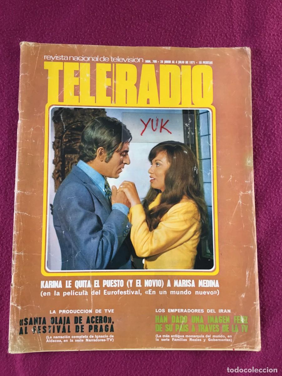 Sammeln von Zeitschriften und Zeitungen: REVISTA TELERADIO N&ordm; 705 --- 1971 - KARINA -CHARLIE BROWN SNOOPY - SEAT 600 - CITROEN 8
