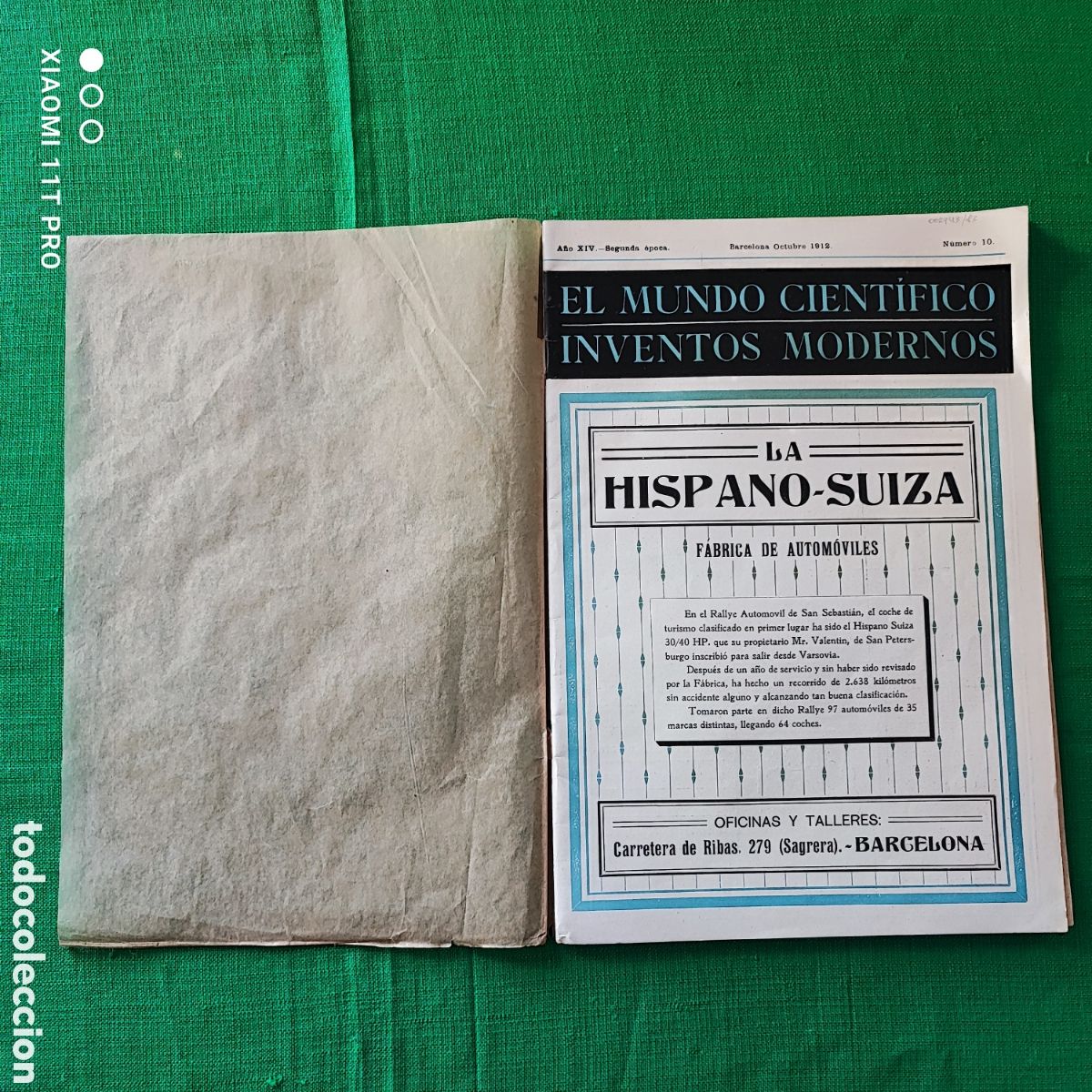 Coleccionismo de revistas y peri&oacute;dicos: La Hispano Suiza Revista el mundo cient&iacute;fico inventos modernos.