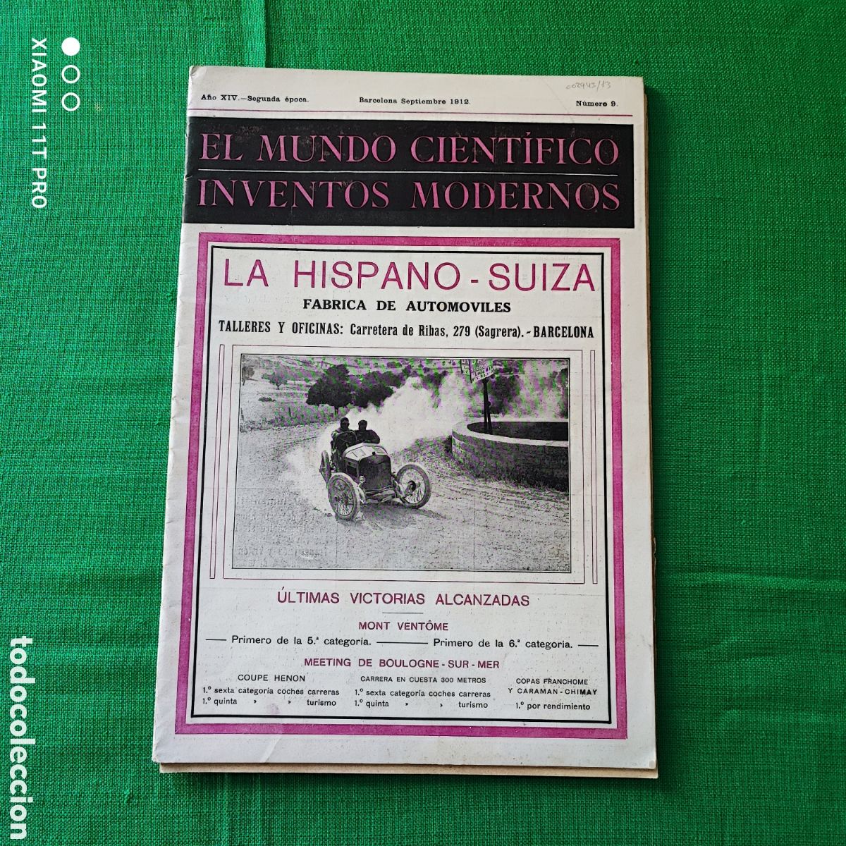 Coleccionismo de revistas y peri&oacute;dicos: La Hispano Suiza, revista el mundo cient&iacute;fico inventos modernos.