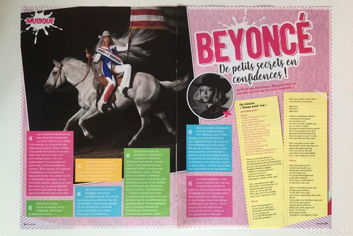 Coleccionismo de revistas y peri&oacute;dicos: Beyonc&eacute; Cowboy Carter & Texas Hold 'Em Lyrics Page Clipping A3 &ndash; YouStar Magazine France Music R&B