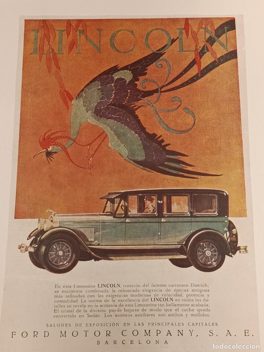 Sammeln von Zeitschriften und Zeitungen: Publicidad Autom&oacute;vil de Lujo Lincoln c. 1928 - Carrocer&iacute;a Dietrich. Ford Motor Co. Barcelona. Art D&eacute;