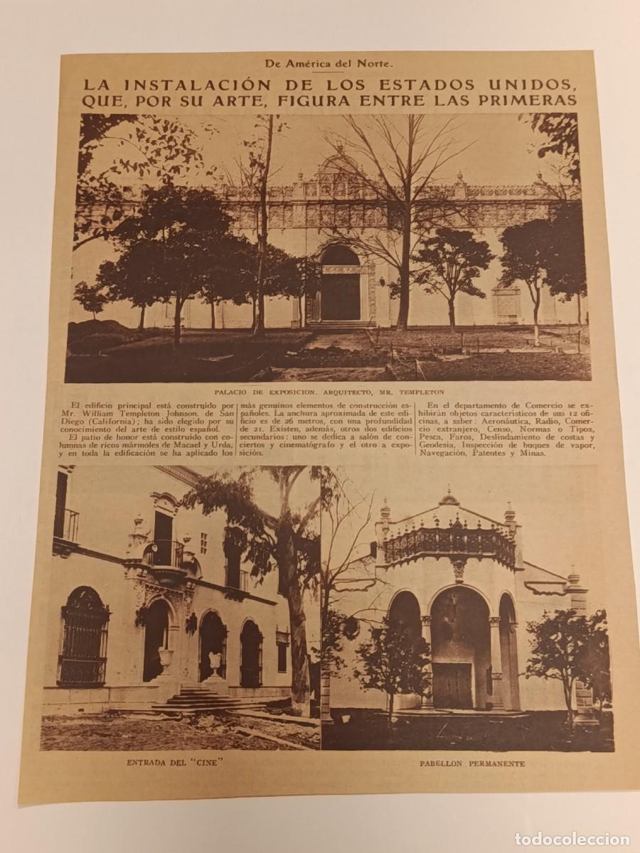 Coleccionismo de revistas y peri&oacute;dicos: Sevilla 1929: Pabell&oacute;n de Estados Unidos (W. Templeton Johnson). Exposici&oacute;n Iberoamericana. ABC.