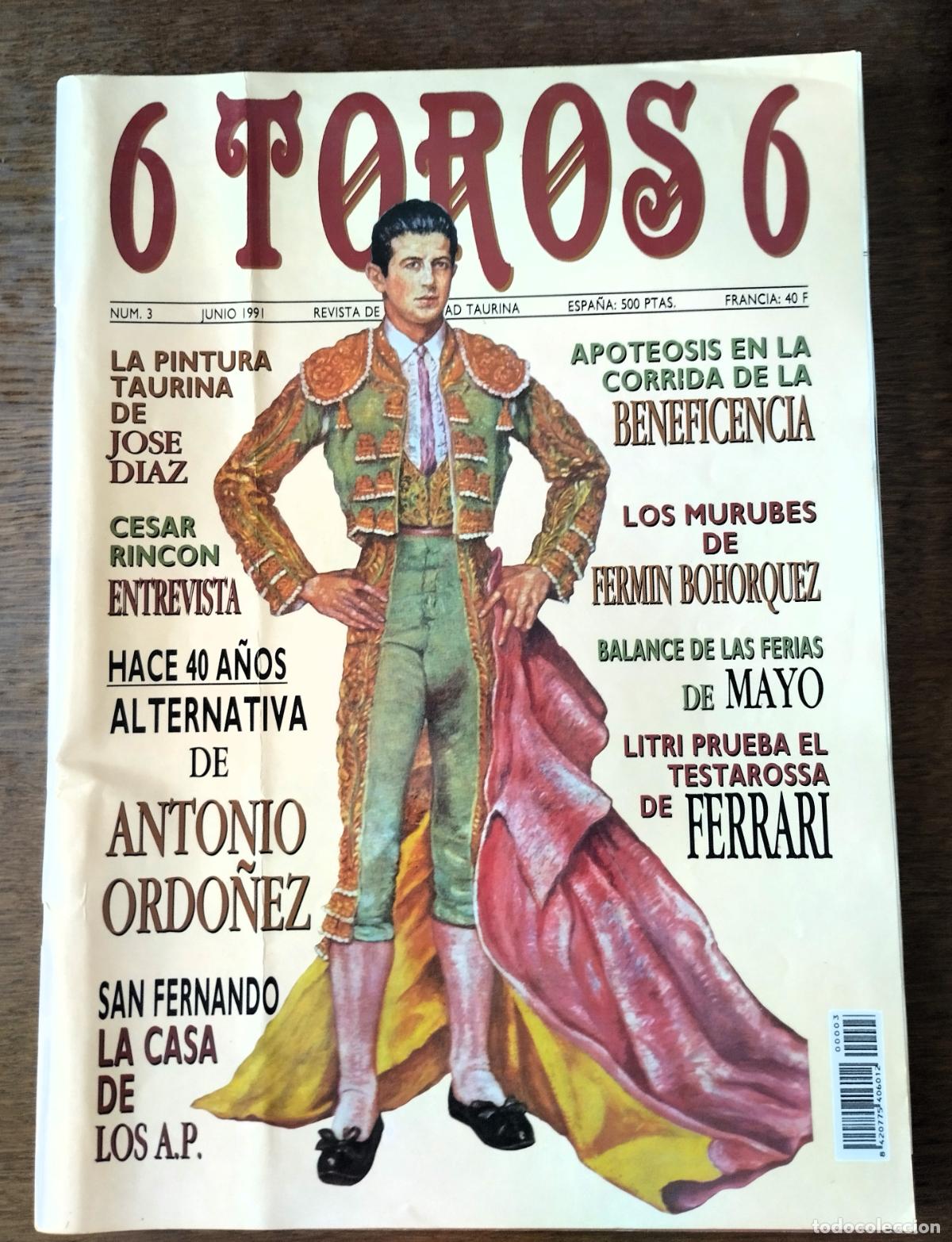 Coleccionismo de revistas y peri&oacute;dicos: 6 toros 6, revista, n. 3, junio de 1991,
