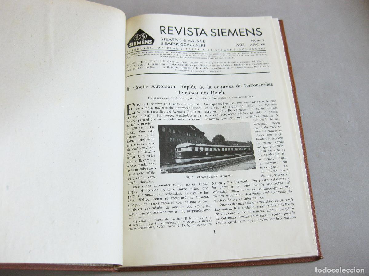 Collection Magazines and Newspapers: REVISTA SIEMENS DE 1933. SIEMENS & HALSKE. SIEMENS-SCHUCKERT. A&Ntilde;O XII COMPLETO EN ESPA&Ntilde;OL