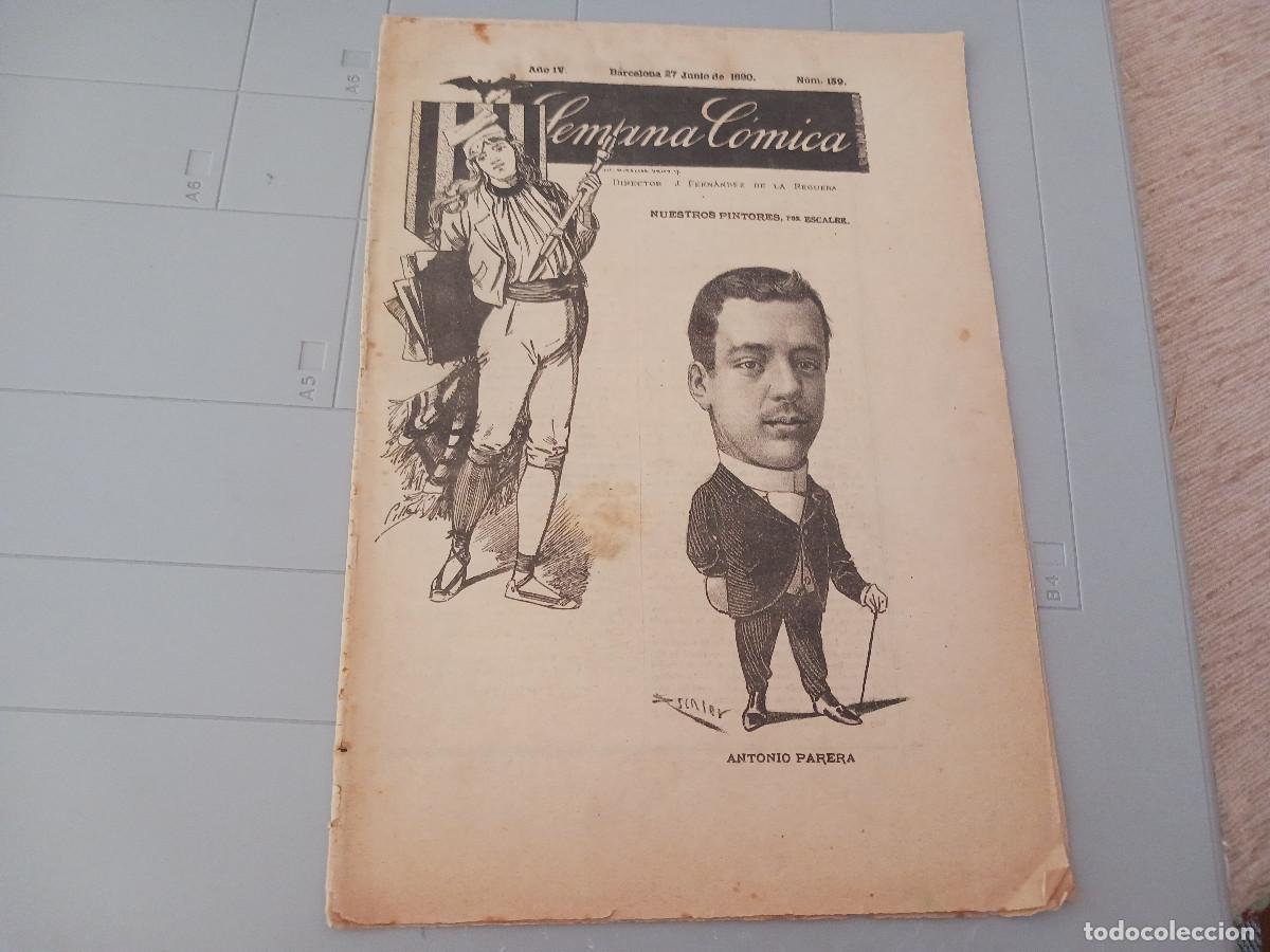 Collection Magazines and Newspapers: revista, la semana comica, barcelona 1890, nuestros pintores, antonio parera
