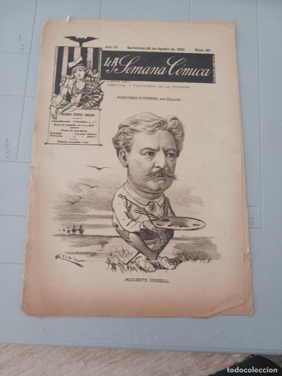 Collection Magazines and Newspapers: revista, la semana comica, barcelona 1890, nuestros pintores, modesto urgell