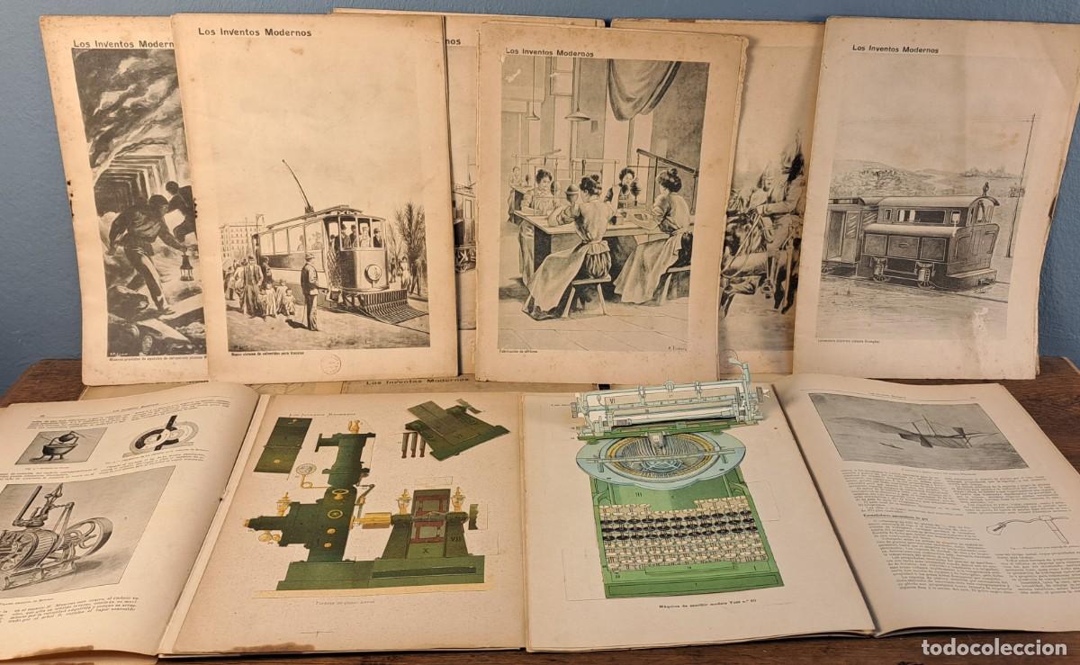 Coleccionismo de revistas y peri&oacute;dicos: Colecci&oacute;n &ldquo;Los Inventos Modernos&rdquo; grabados t&eacute;cnicos desplegables N&ordm; 2,3,4,6,7,9,11,12,17,20,21