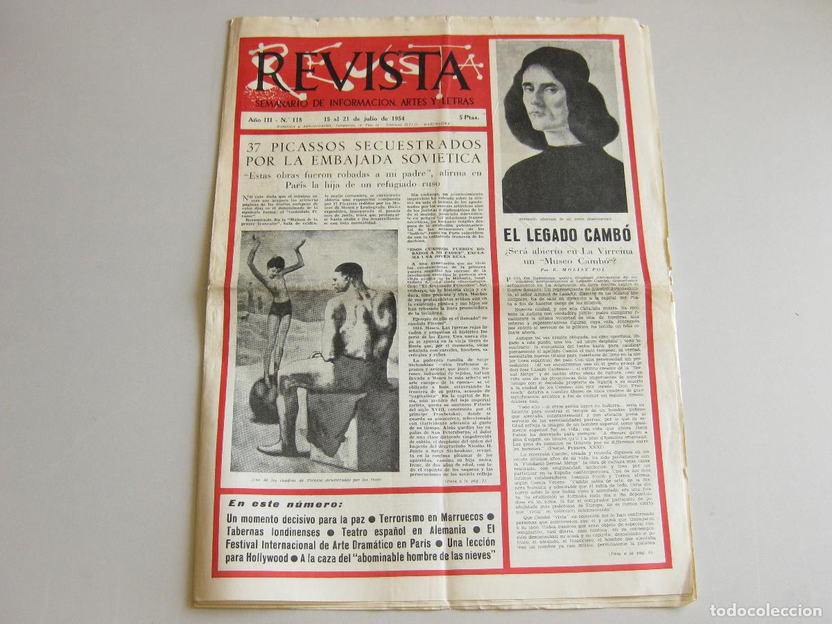 Coleccionismo de revistas y peri&oacute;dicos: REVISTA SEMANARIO DE INFORMACI&Oacute;N, ARTES Y LETRAS A&Ntilde;O III N&ordm; 118. 1954. SALVADOR DAL&Iacute;.