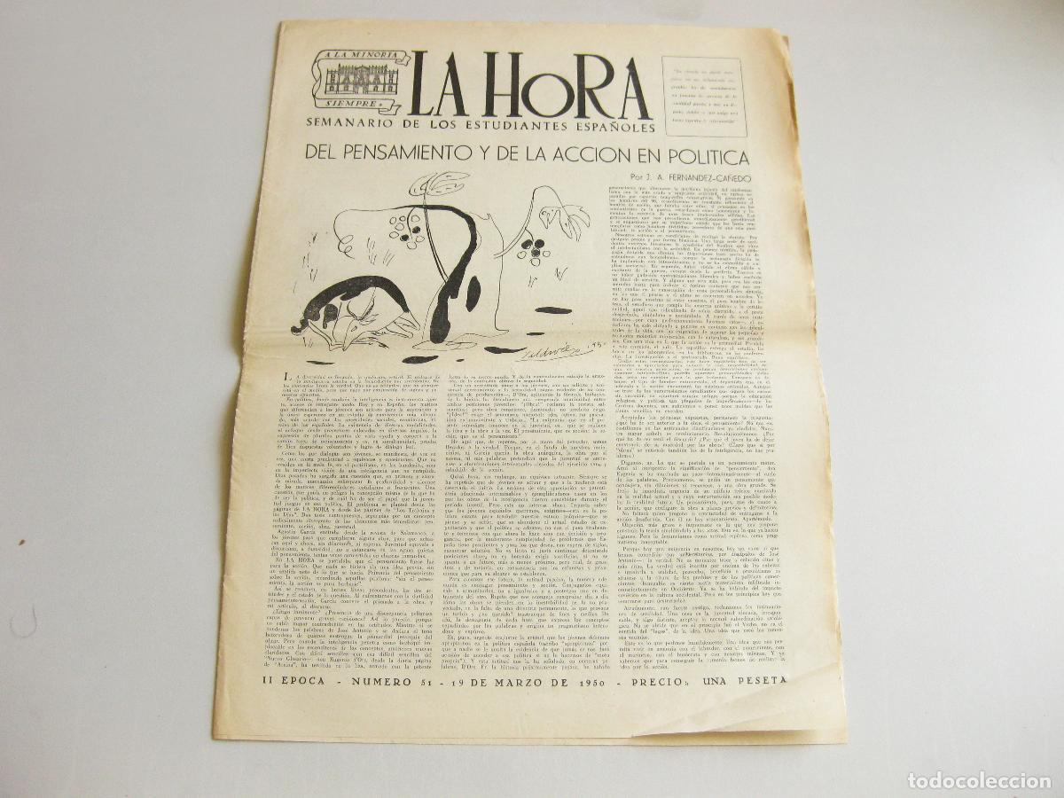Coleccionismo de revistas y peri&oacute;dicos: REVISTA LA HORA. SEMANARIO DE LOS ESTUDIANTES ESPA&Ntilde;OLES N&ordm; 51. MARZO DE 1950