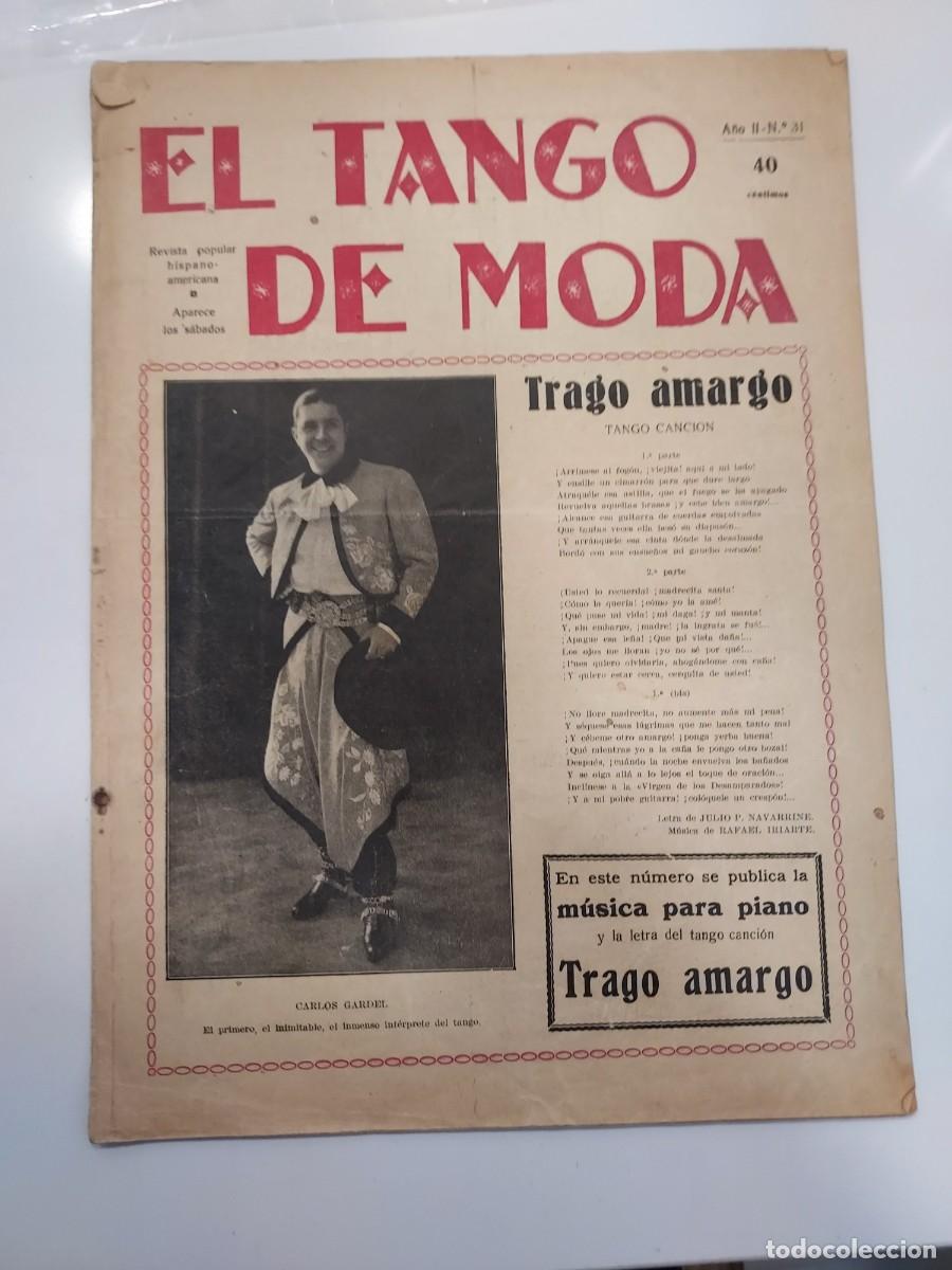 Sammeln von Zeitschriften und Zeitungen: Revista hispano-americana EL TANGO DE MODA Barcelona 4 mayo 1929 31 Trago amargo Carlos Gardel