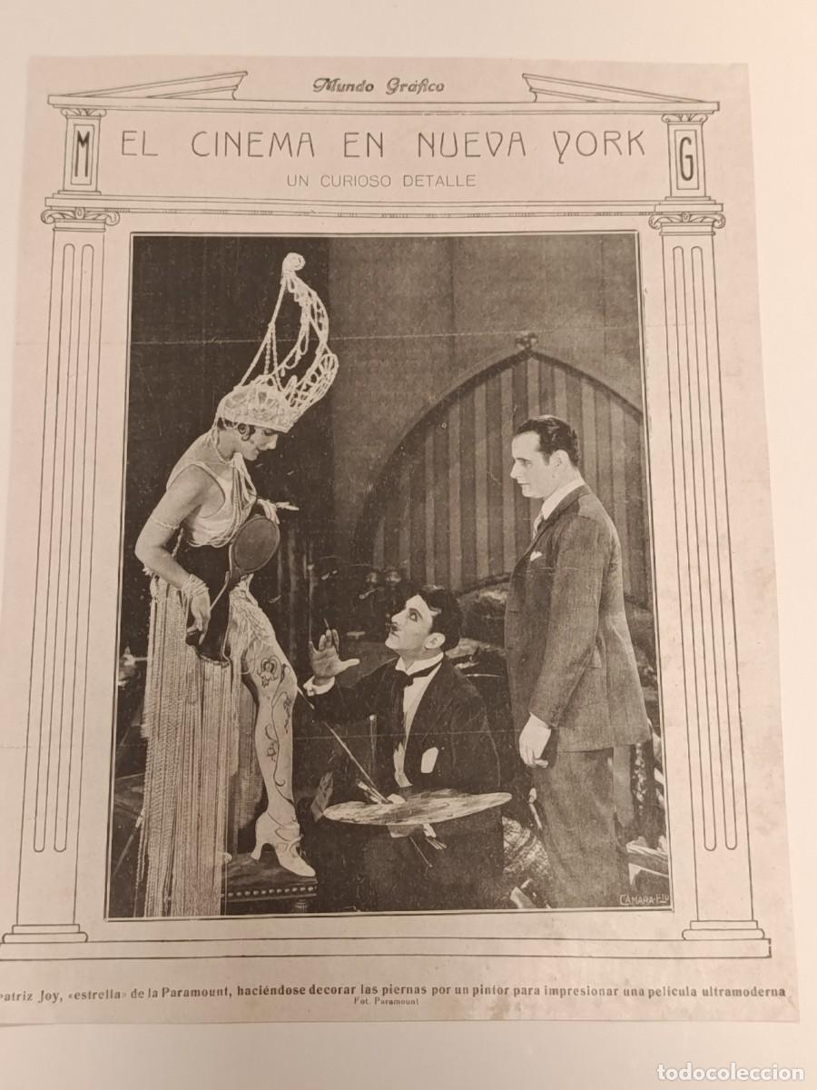 Collezionismo di Riviste e Giornali: Reportaje Original c. 1925: &rdquo;El Cinema en Nueva York&rdquo; &mdash; Curiosa Foto Leatrice Joy y Pintor Piernas