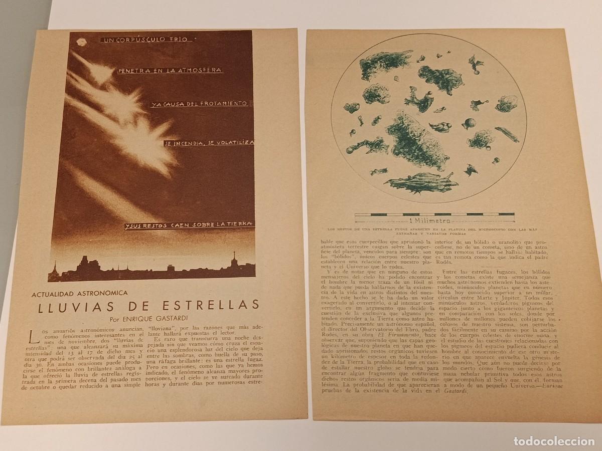 Collection Magazines and Newspapers: Reportaje Cient&iacute;fico Original c. 1932: Lluvia de Estrellas y Meteoritos. Microfotograf&iacute;a