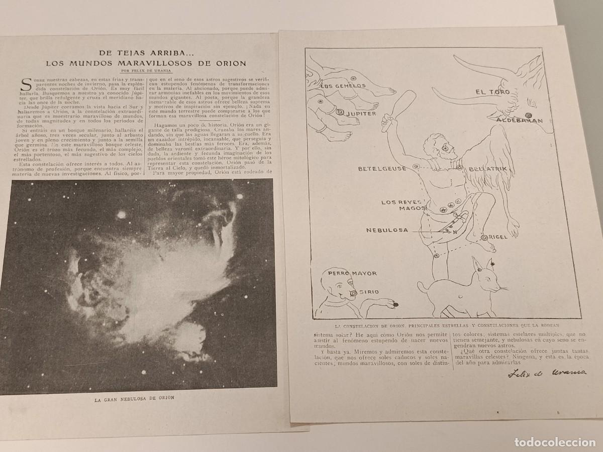 Coleccionismo de revistas y peri&oacute;dicos: Astronom&iacute;a Antigua 1919: &rdquo;Los Mundos Maravillosos de Ori&oacute;n&rdquo; &mdash; Mitolog&iacute;a y Mapa Celeste