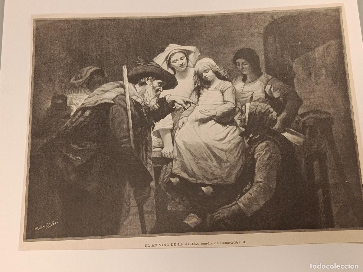 Coleccionismo de revistas y peri&oacute;dicos: Grabado Antiguo c. 1900: &rdquo;El Adivino de la Aldea&rdquo; &mdash; Renard-Brault. Espectacular Xilograf&iacute;a Charles