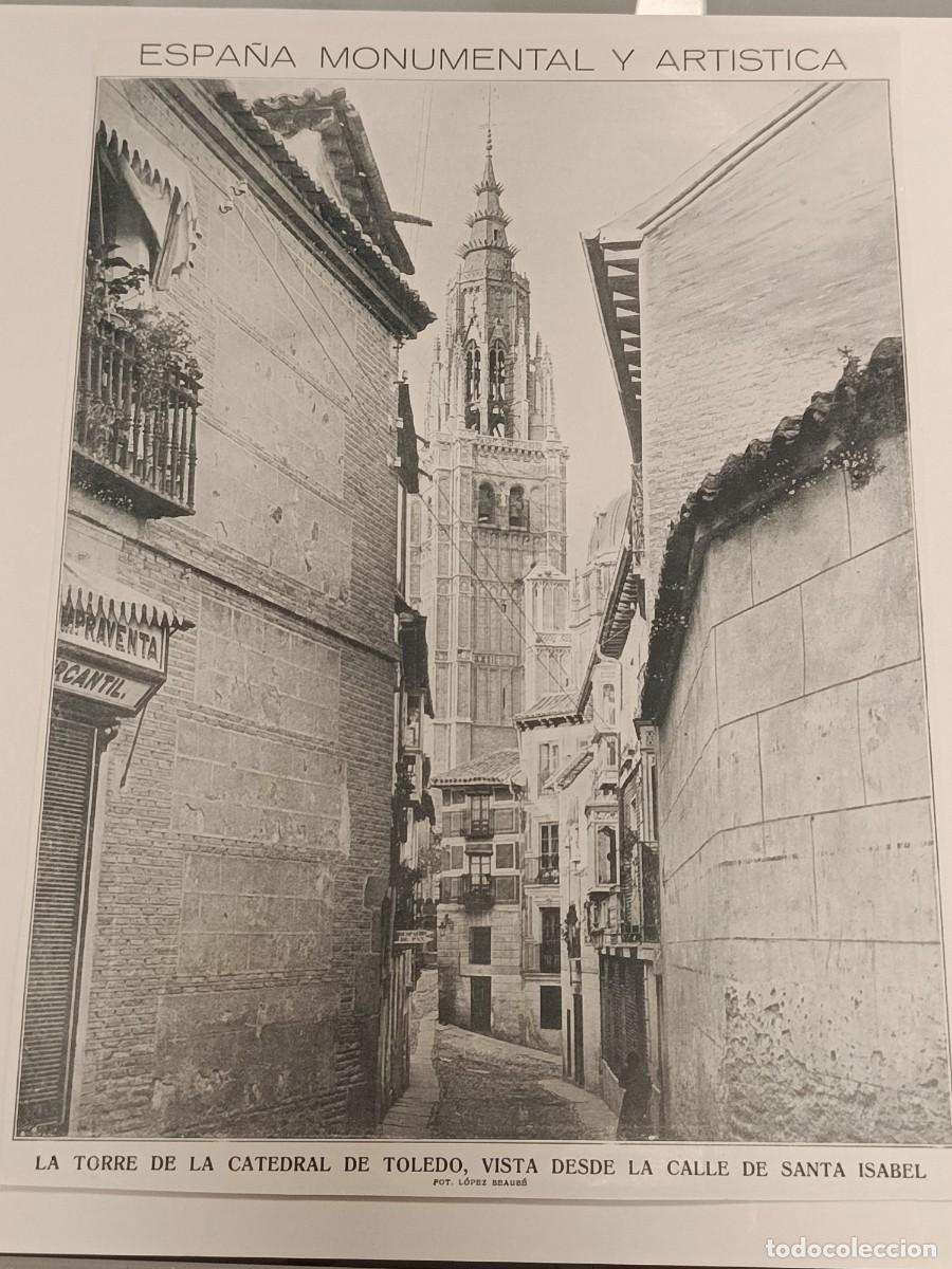 Coleccionismo de revistas y peri&oacute;dicos: Toledo Antiguo c. 1918: &rdquo;La Torre de la Catedral&rdquo; desde la Calle Santa Isabel &mdash; Espectacular Foto