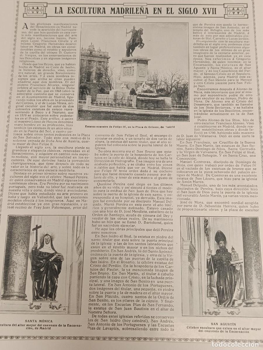 Collezionismo di Riviste e Giornali: Madrid Hist&oacute;rico c. 1918: &rdquo;La Escultura Madrile&ntilde;a en el Siglo XVII&rdquo; &mdash; Pedro de R&eacute;pide. Felipe IV...