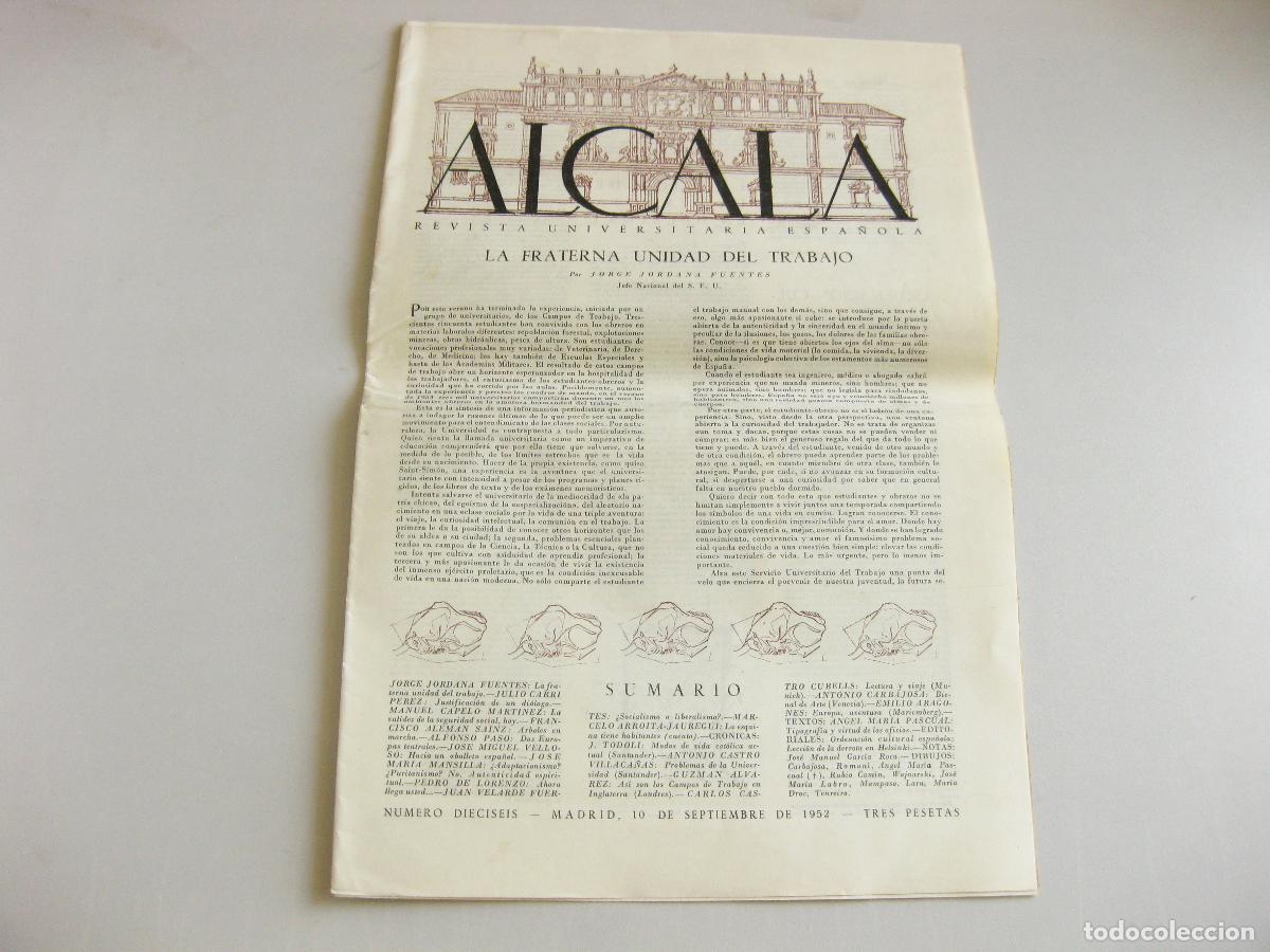 Coleccionismo de revistas y peri&oacute;dicos: REVISTA UNIVERSITARIA ESPA&Ntilde;OLA ALCAL&Aacute; N&ordm; 16. SEPTIEMBRE DE 1952