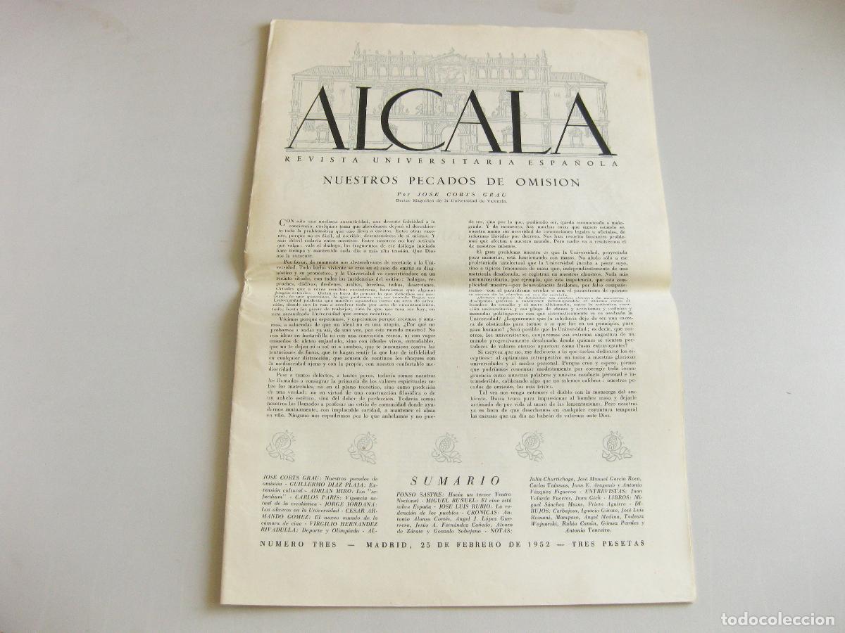Coleccionismo de revistas y peri&oacute;dicos: REVISTA UNIVERSITARIA ESPA&Ntilde;OLA ALCAL&Aacute; N&ordm; 3. FEBRERO DE 1952