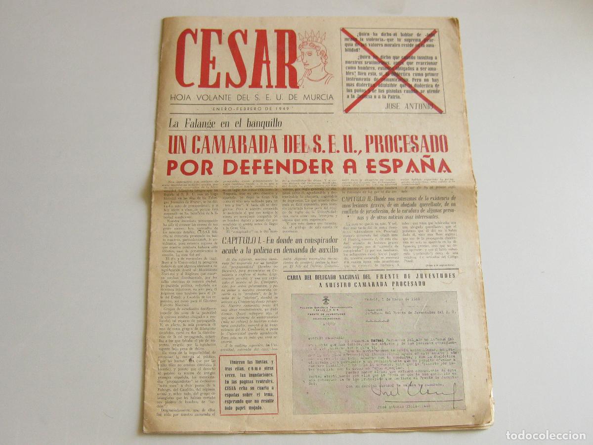 Collectionnisme de Revues et Journaux: REVISTA CESAR. HOJA VOLANTE DEL SEU DE MURCIA. ENERO FEBRERO DE 1949. FALANGE ESPA&Ntilde;OLA