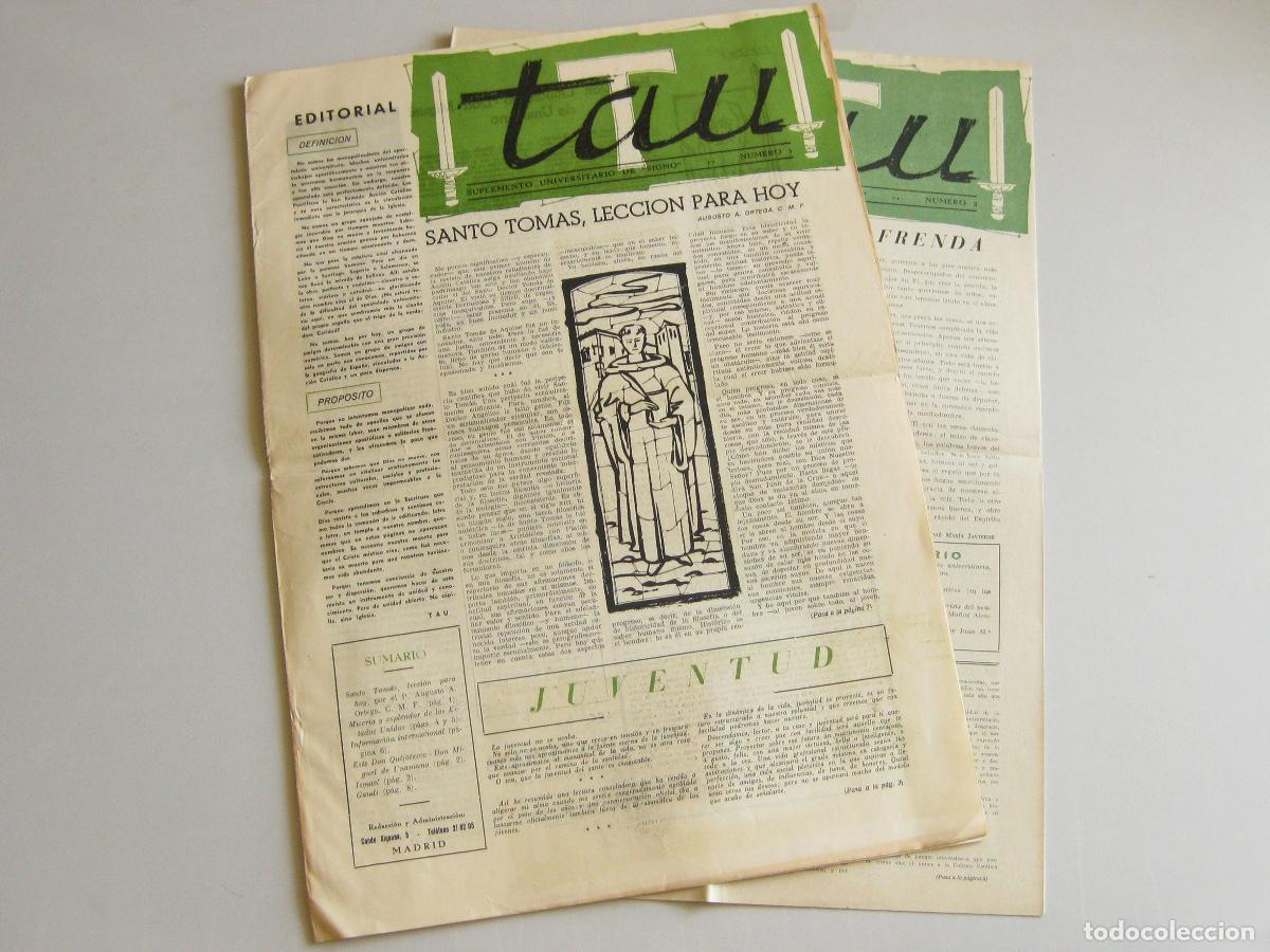 Collectionnisme de Revues et Journaux: REVISTA TAU N&ordm; 1 Y 2. SUPLEMENTO UNIVERSITARIO DE &rdquo;SIGNO&rdquo; DE LA ASOCIACI&Oacute;N DE ACCI&Oacute;N CAT&Oacute;LICA