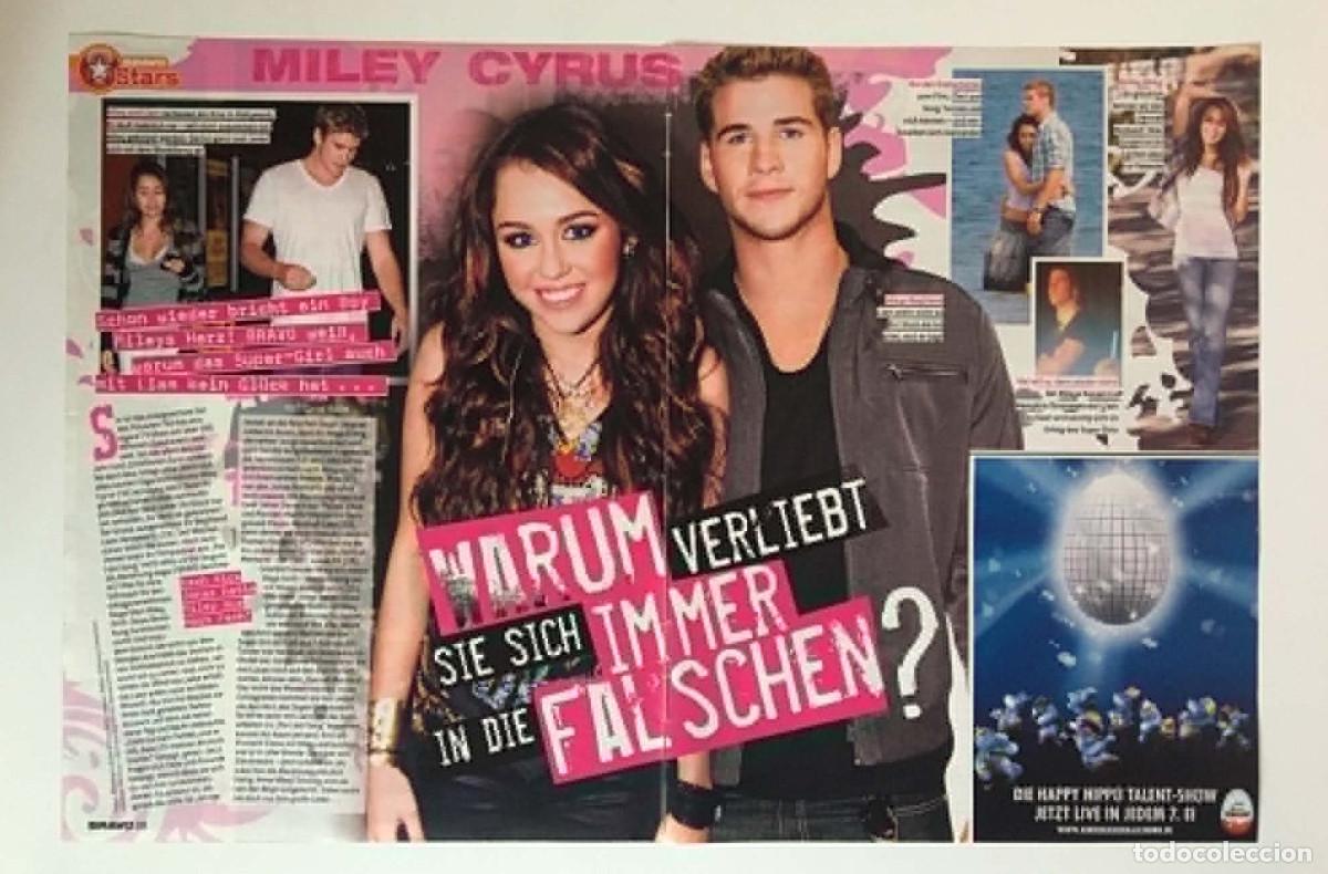 Coleccionismo de revistas y peri&oacute;dicos: Miley Cyrus & Liam Hemsworth The Last Song Original 2-Page Article Clipping - Bravo Magazine Germany