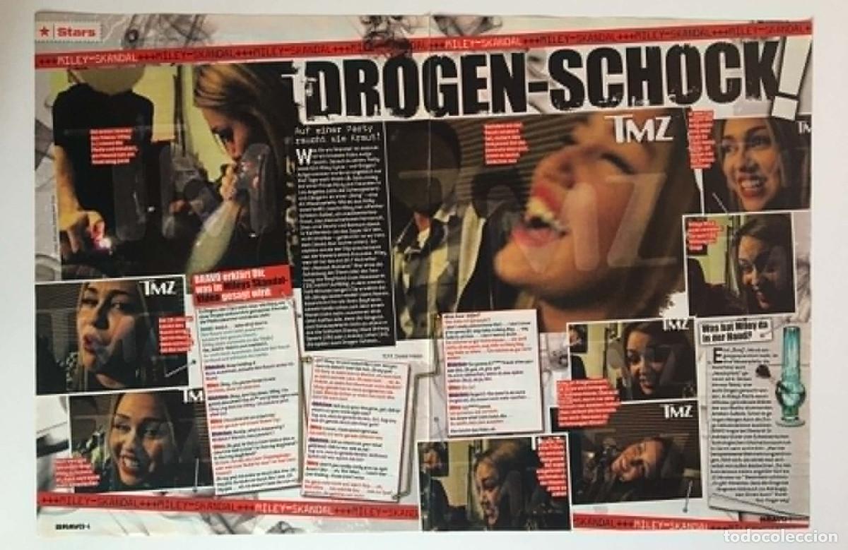 Coleccionismo de revistas y peri&oacute;dicos: Miley Cyrus TMZ Salvia Scandal Original 2-Page Magazine Clipping - Bravo Germany Rare