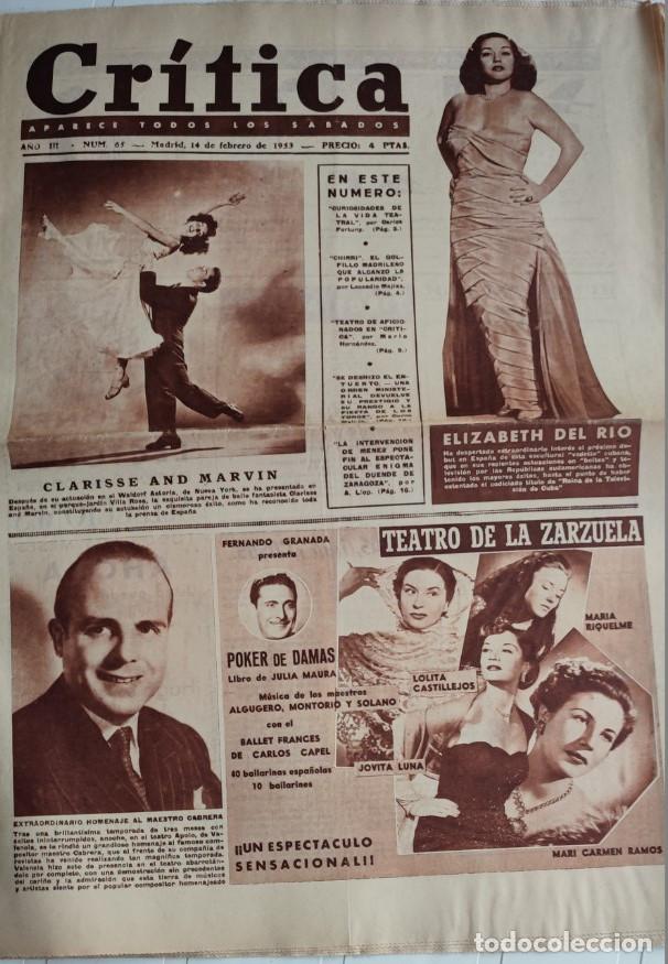 Coleccionismo de revistas y peri&oacute;dicos: REVISTA CRITICA A&Ntilde;O 1953, CHIRRI EL GOLFILLO MADRILE&Ntilde;O, MAESTRO CABRERA, ADIVINO TOMAS MENES, ANITA