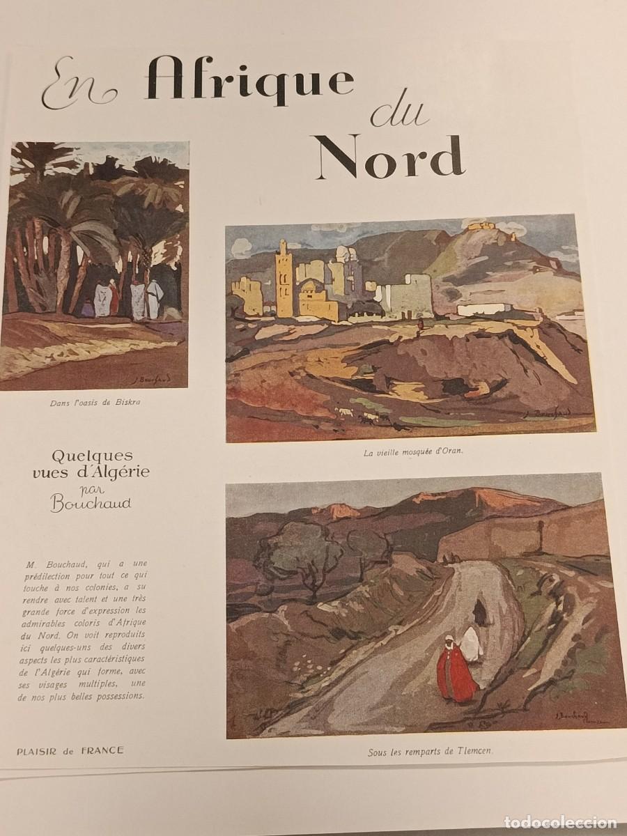 Coleccionismo de revistas y peri&oacute;dicos: Arte Orientalista c. 1938: Argelia por Jean Bouchaud (Plaisir de France). 2 P&aacute;gs. Original.