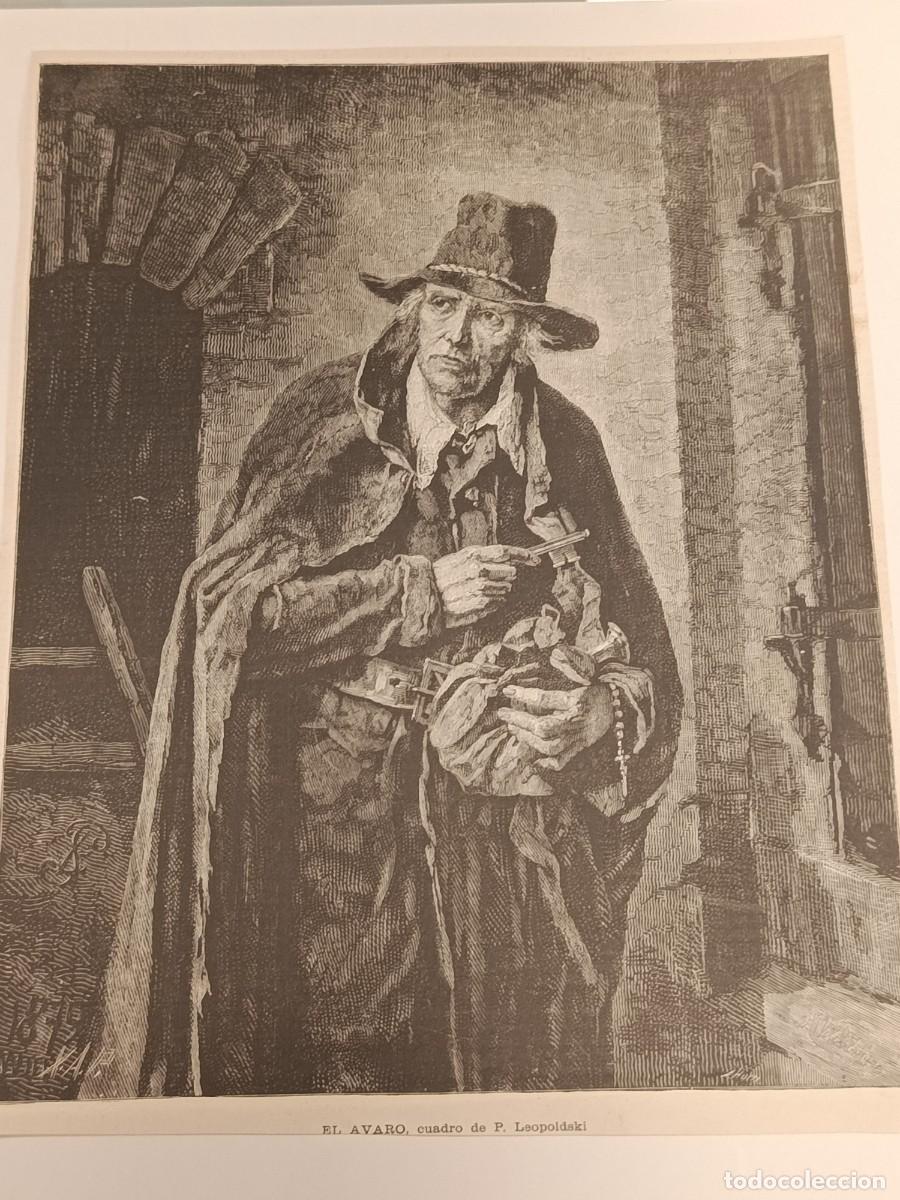 Coleccionismo de revistas y peri&oacute;dicos: Grabado Original 1882: &rdquo;El Avaro&rdquo; de Wilhelm Leopolski (La Ilustraci&oacute;n Art&iacute;stica)