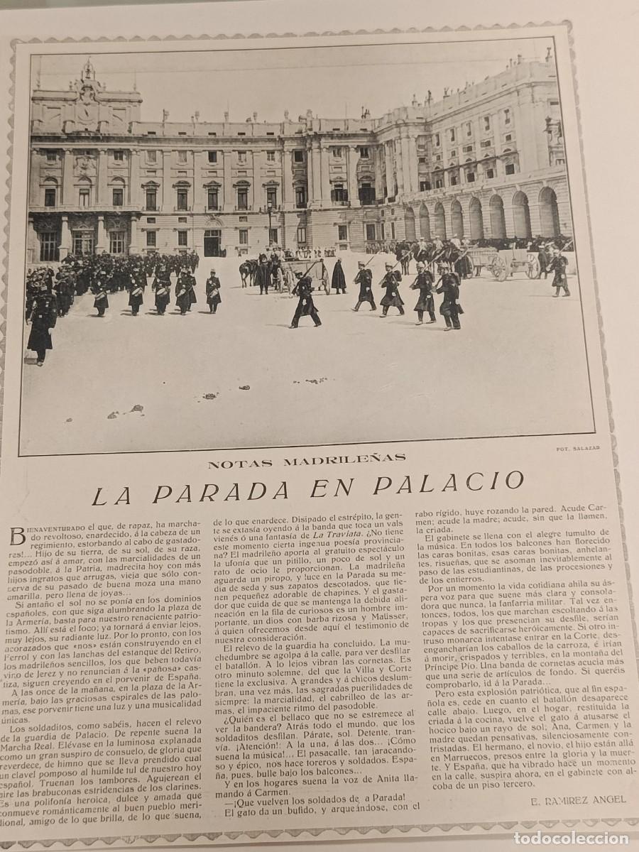 Coleccionismo de revistas y peri&oacute;dicos: Madrid 1915: Relevo de la Guardia en el Palacio Real &mdash; Foto Salazar (La Esfera). Original.