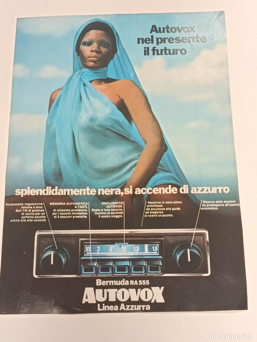 Coleccionismo de revistas y peri&oacute;dicos: Anuncio Original 1973: Autovox Linea Azzurra. Espectacular Fotograf&iacute;a de Moda. Bermuda.