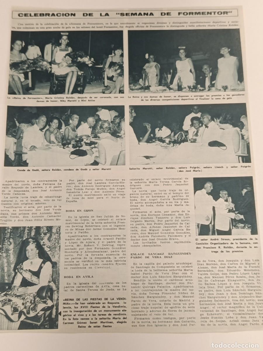 Coleccionismo de revistas y peri&oacute;dicos: Mallorca 1965: Semana de Formentor (Conde de God&oacute;). Boda Pardo de Vera (Santiago). Original